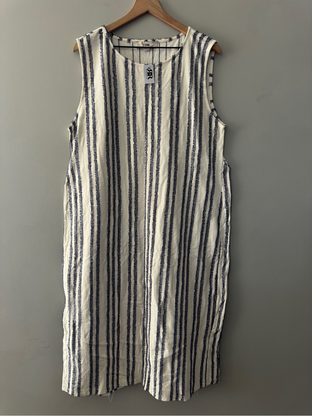 LOFT | navy and white stripe dress | XXL